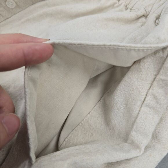 ASOS Women's 0 High Waist Cream Linen Blend Shorts with Elastic Waistband - Picture 9 of 11